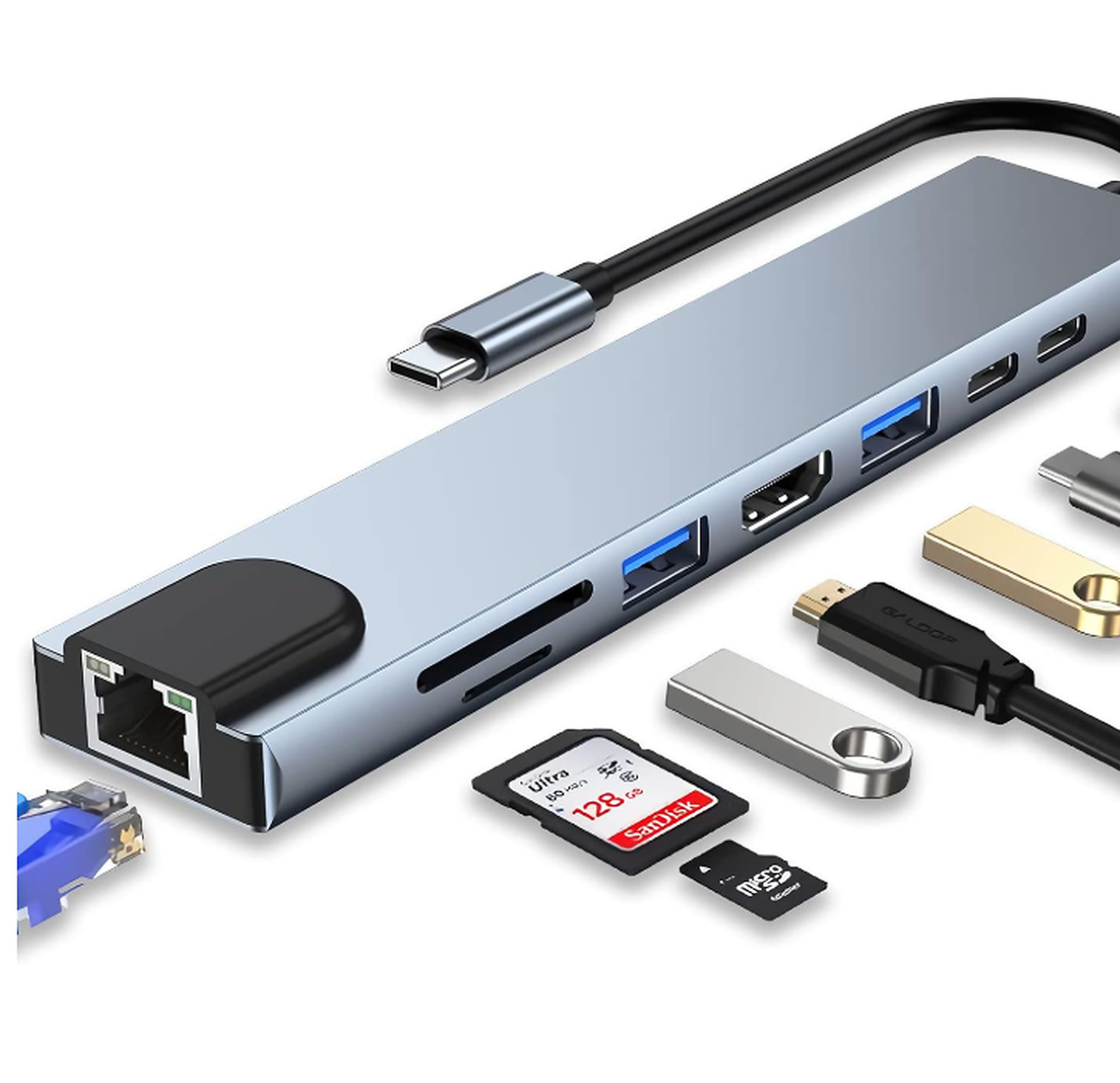 Hub USB-C 8 en 1, vista 1