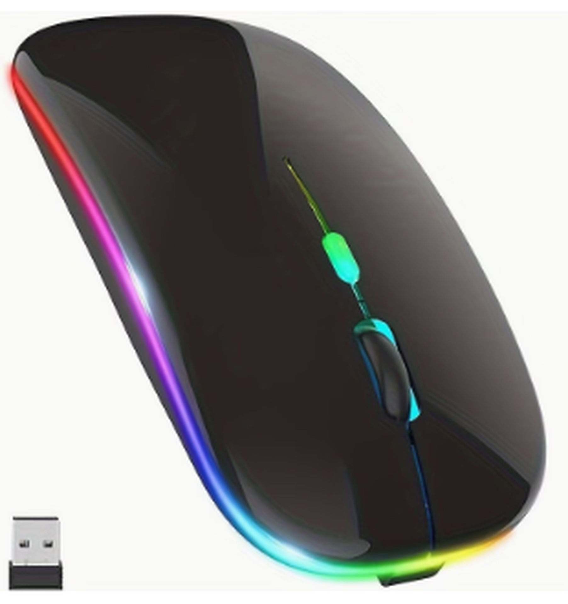 Mouse inalámbrico RGB, vista 1